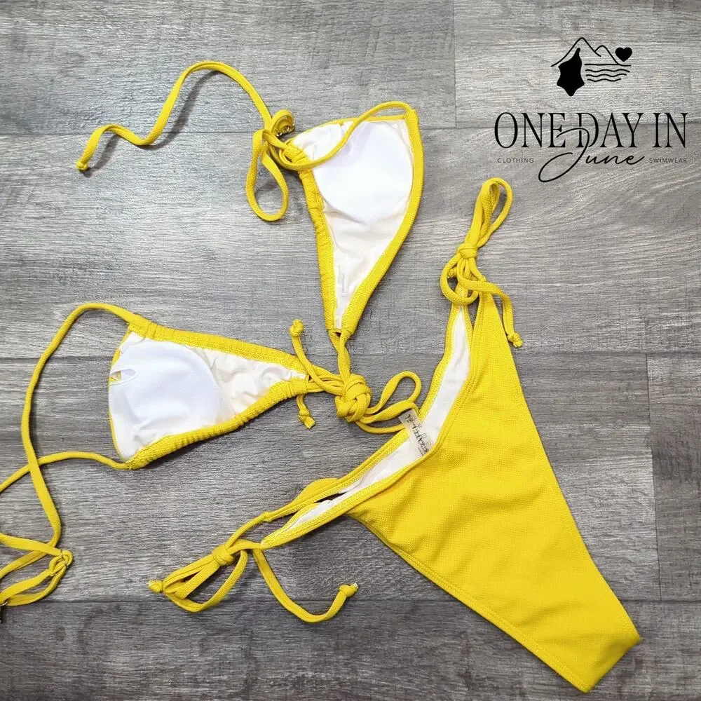 Zaful Tie Back Tie Side Bikini Swimsuit Size S